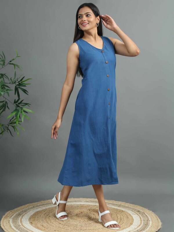 Solid Indigo Dress - Image 3