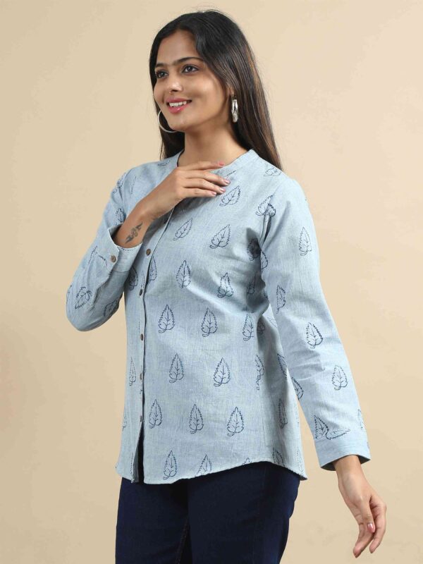 Light Indigo Printed Shirt - Image 4